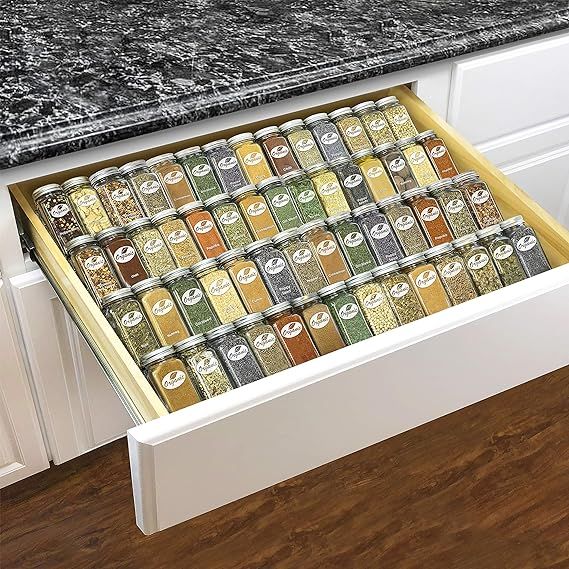 Lynk Professional Adjustable Expandable 4 Tier Steel Spice Rack Tray Drawer Organizer, Insert, Si... | Amazon (US)