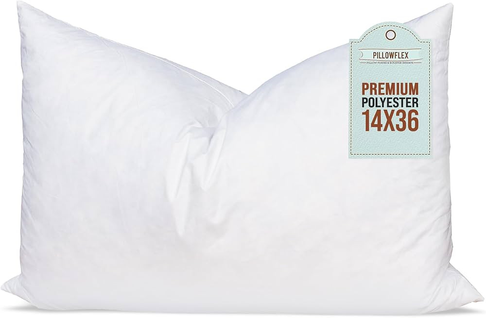 Pillowflex Premium Polyester Pillow Insert - 14x36 Pillow Form - Machine Washable, Lumbar Pillow ... | Amazon (US)