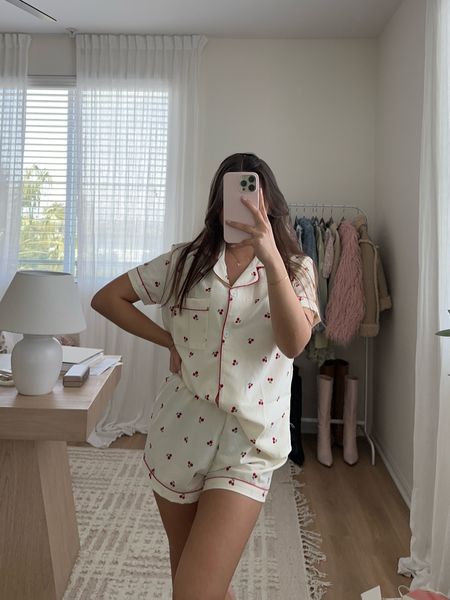 cherry pj short set 🍒 from amazon