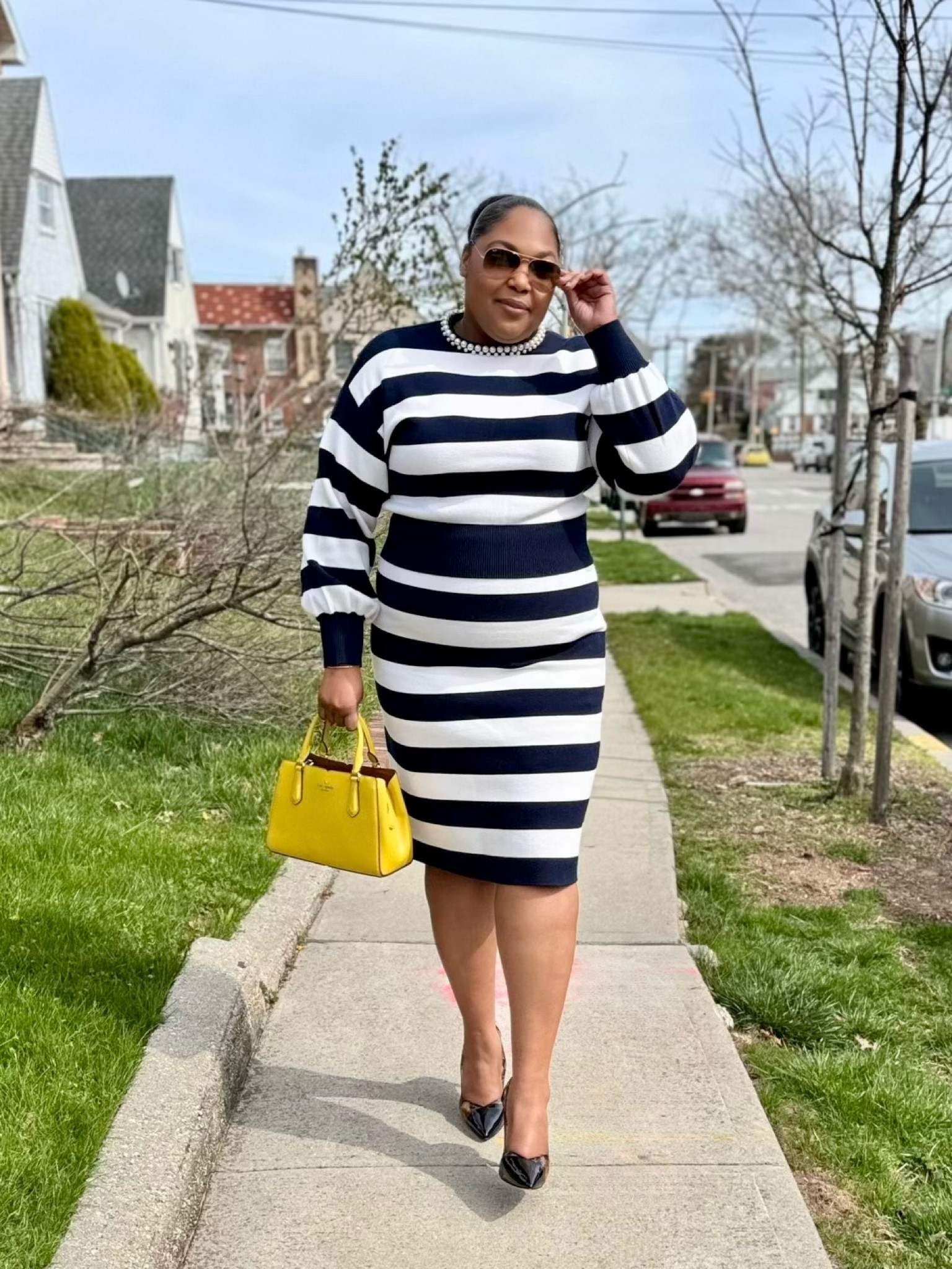 You can’t go wrong with @katespade outfit. Simple and chic always. 
#springoutfit #spring #awning #katespade 
#simpleandchic
#elegantlychic

#LTKover40 #LTKplussize #LTKSeasonal
