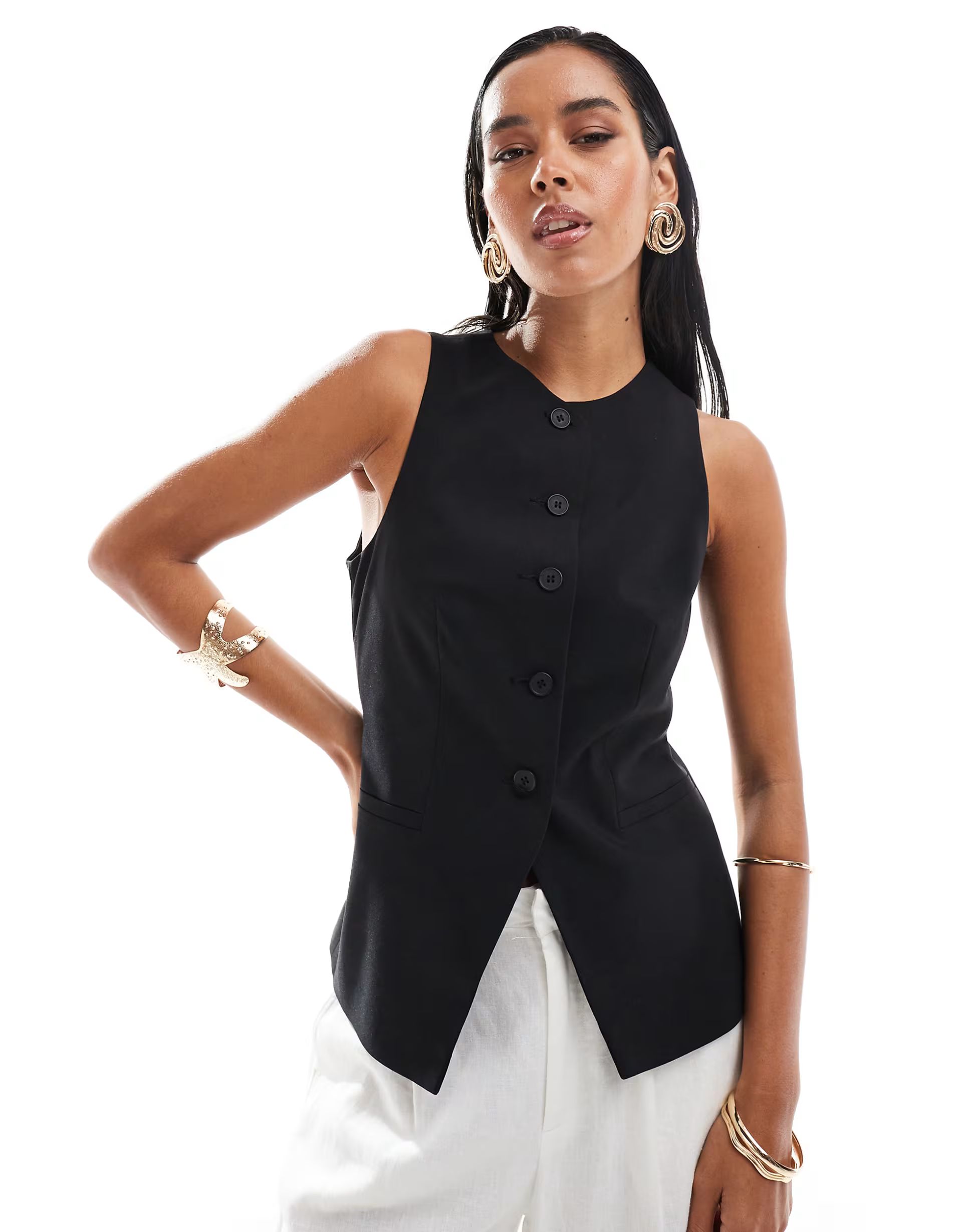 ASOS DESIGN high neck vest in black | ASOS | ASOS (Global)