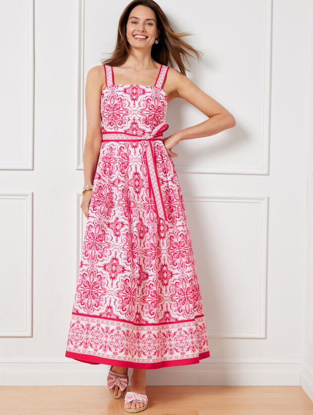 Tie Waist Maxi Dress - Elegant Medallion | Talbots