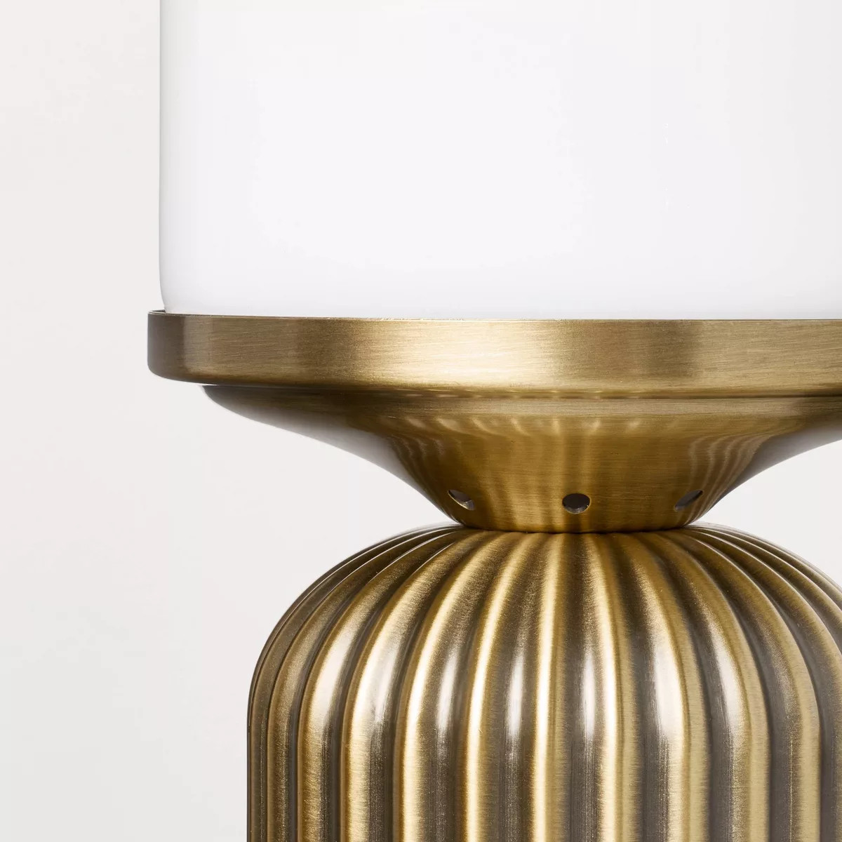 Brass Fluted and Frosted Glass Accent Table Lamp Brass/White - Hearth & Hand™ with Magnolia | Target