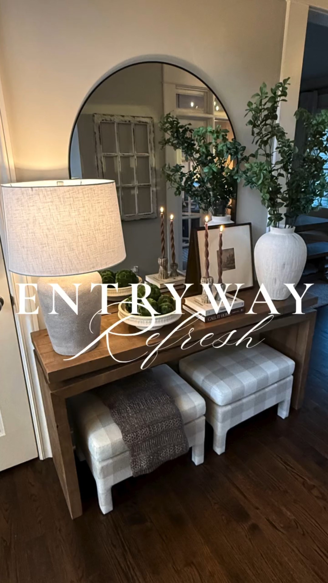 Entryway glow-up loading… ✨

Come refresh my entryway with me because this console table moment turned out so good. 🤍

Most of these finds are from Target & Wayfair, and they instantly made my entry feel warm, elevated, and welcoming. This is proof that a few intentional pieces can completely transform a space.

✨ Save this for entryway styling inspo
✨ Follow along for more seasonal decor finds + easy styling tips

#entrywaydecor #entrywayinspo #consoledecor #styledhome #homedecorinspo #neutralhome #moderntraditional #cozyhome #homesweethome

#LTKHome #LTKFindsUnder100