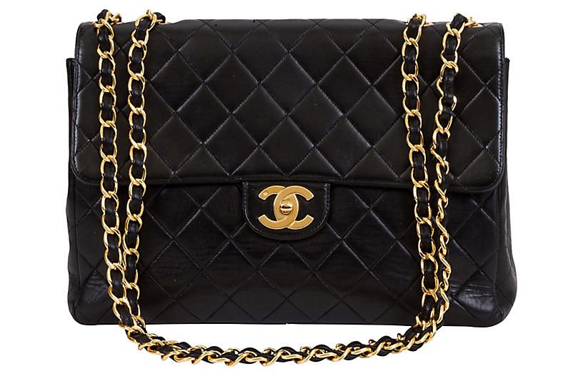 Chanel Black Jumbo Flap Bag - Vintage Lux | One Kings Lane
