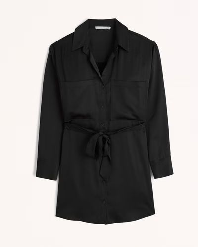 Relaxed Satin Shirt Dress | Abercrombie & Fitch (US)