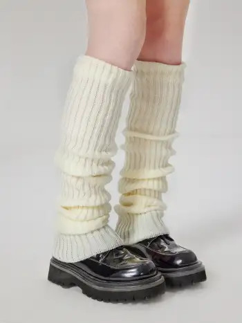 Knit Solid Leg Warmers | Cider