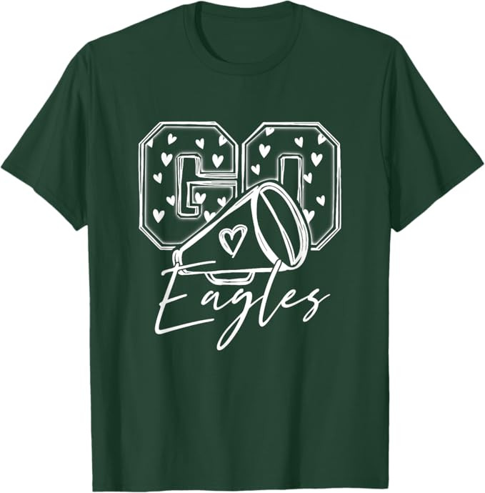 Go Cheer Eagles Design Gift For Men Women Girls Boys Kids T-Shirt | Amazon (US)