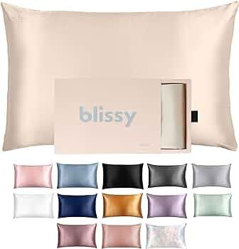 Blissy Silk Pillowcase - 100% Pure Mulberry Silk - 22 Momme 6A High-Grade Fibers - Silk Pillow Co... | Amazon (US)