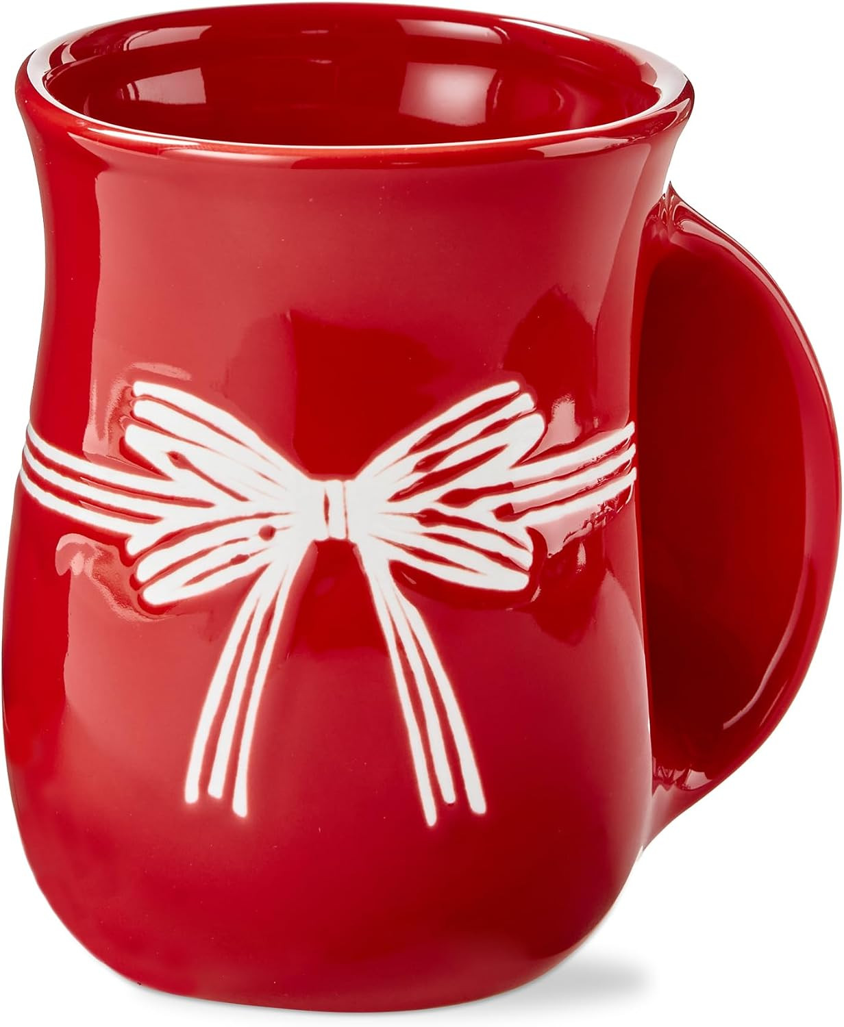 tag Christmas Bow Handwarmer Mug Earthenware Red Large Red | Amazon (US)