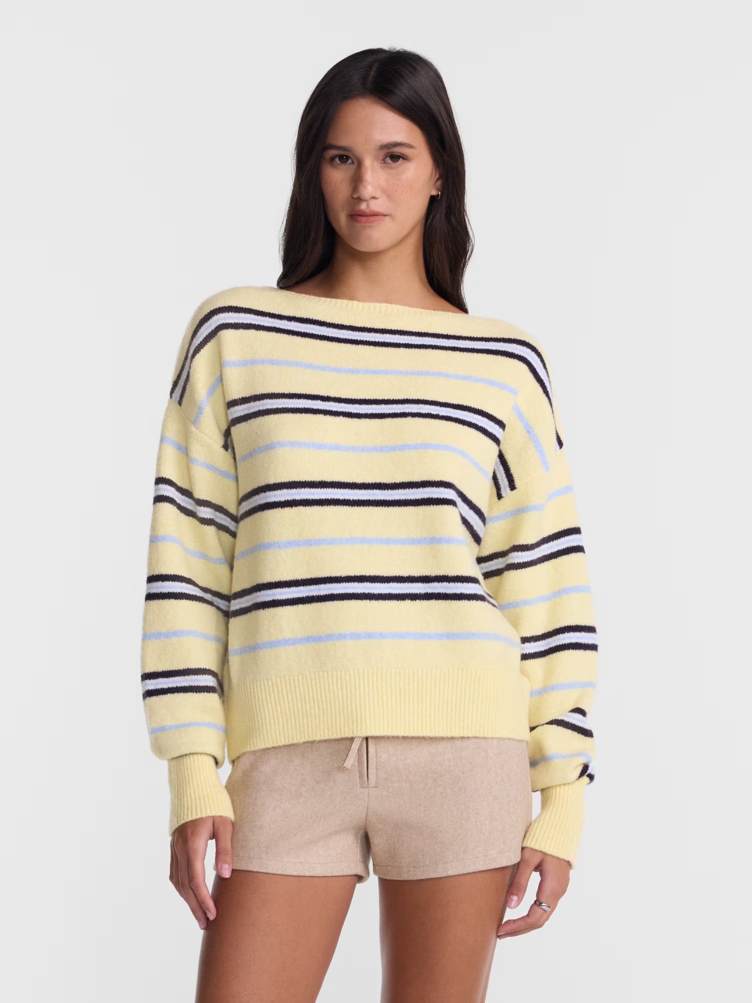 No Boundaries Dropped Shoulder Boat Neck Pullover Sweater, Women’s & Women’s Plus XXS-4X | Walmart (US)