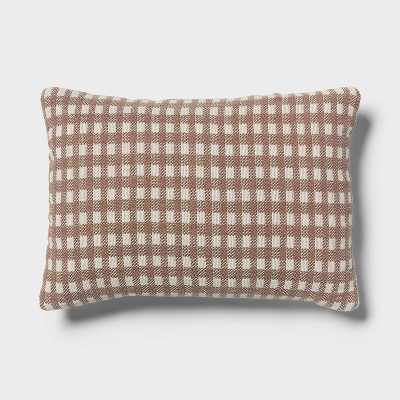 14"x20" Lumbar Windowpane Decorative Pillow Brown - Threshold™ | Target