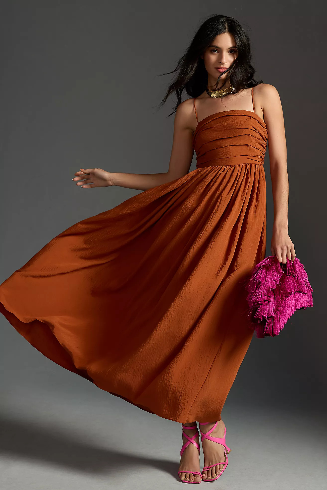 The Lorelei Ruched-Bodice Midi Dress | Anthropologie (US)