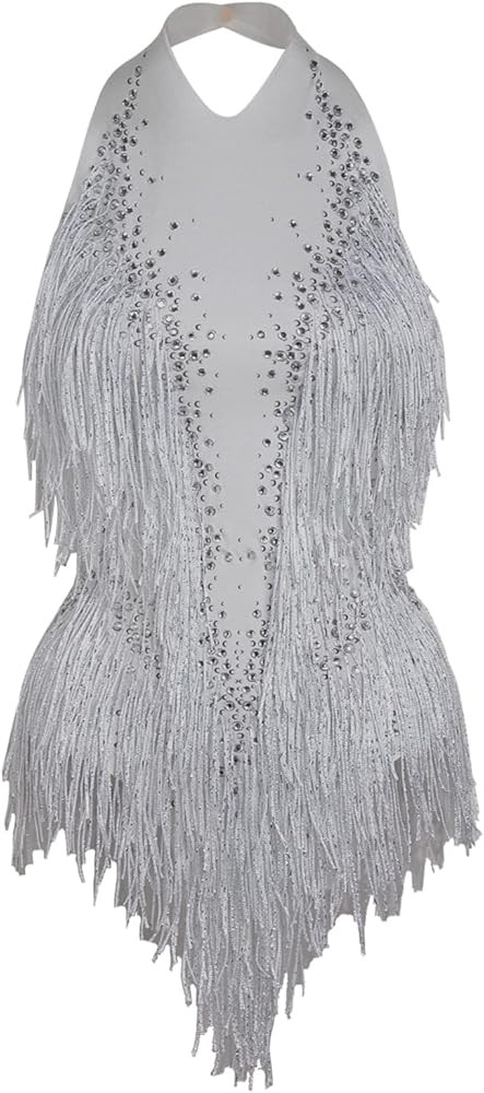Sparkly Diamante Fringe Bodysuit Women Sexy Dancer Leotard Celebrate Outfit Prom Bar Birthday Nig... | Amazon (US)