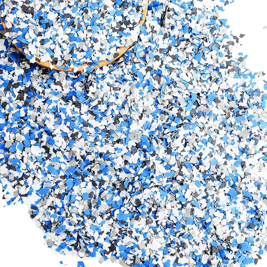 Taiyin 6.17 lb Epoxy Floor Flake, Black White Blue Grey, 2-4 mm | Amazon (US)