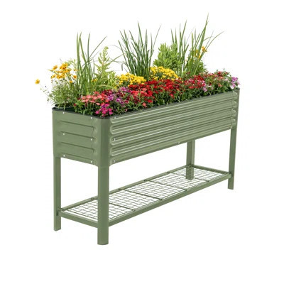 32" Tall 66" Long Metal Outdoor Elevated Planter | Wayfair North America