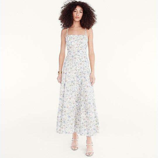 J.Crew: Button-down Cotton Poplin Dress In Floral Vines For Women | J.Crew US