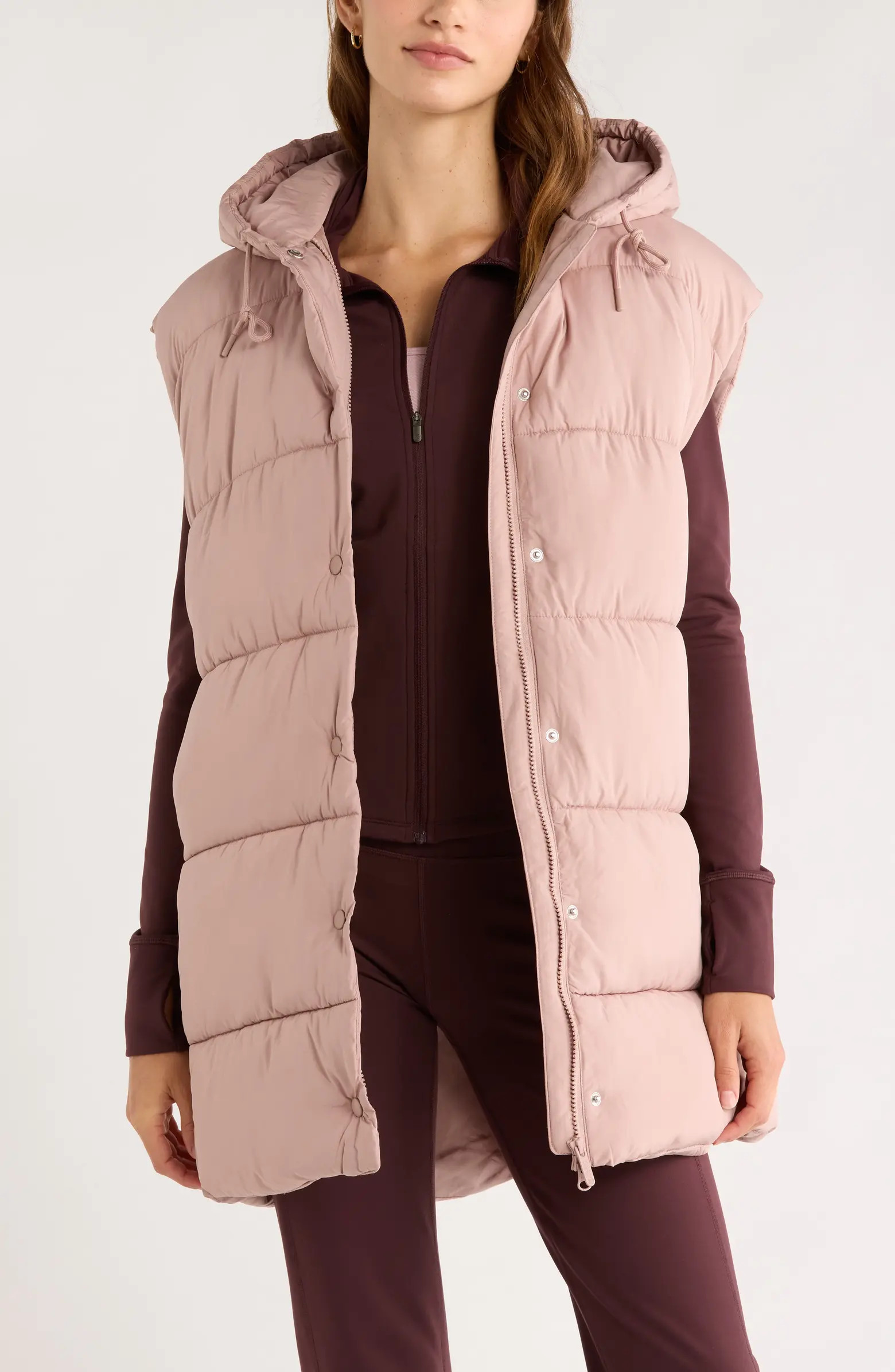 Longline Hooded Puffer Vest | Nordstrom
