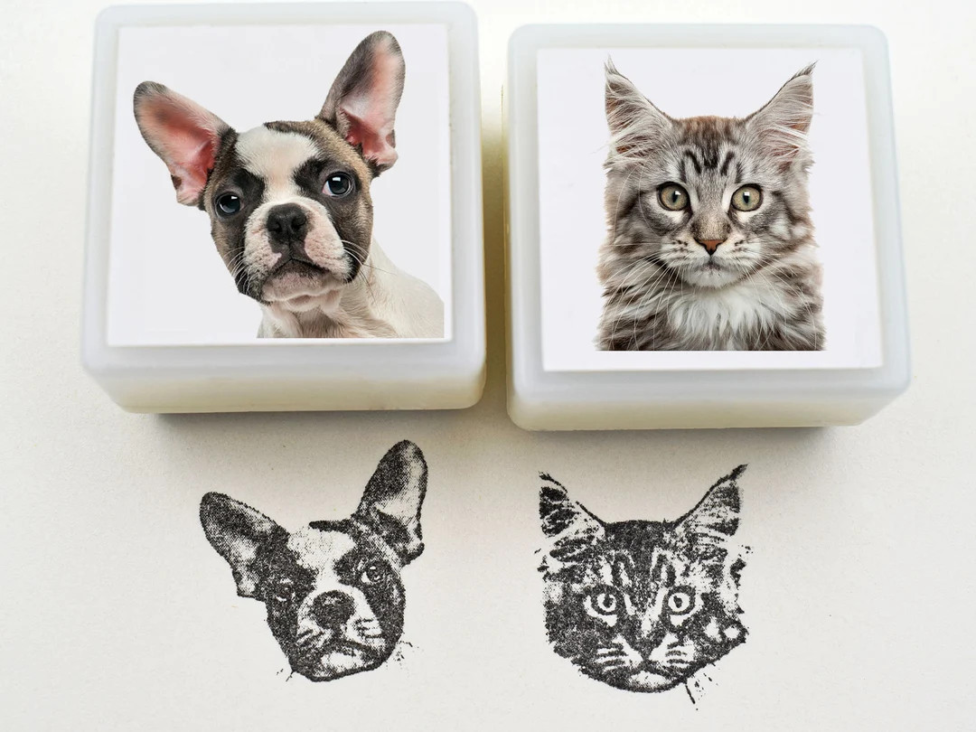 Custom Pet Stamp Self Inking-Cat Dog Portrait Pre Inked Stamp-Customized Pet Portrait Stamp-Perso... | Etsy (US)