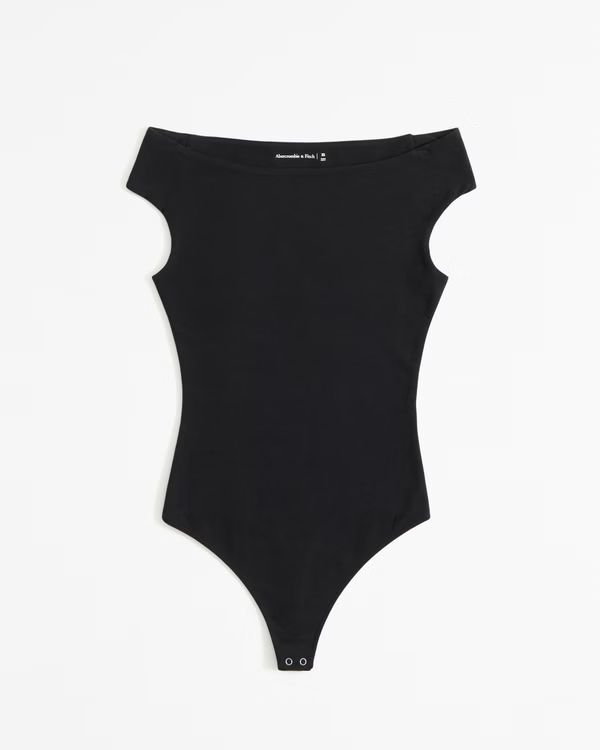 Women's Cotton-Blend Seamless Fabric Off-The-Shoulder Bodysuit | Women's Tops | Abercrombie.com | Abercrombie & Fitch (US)