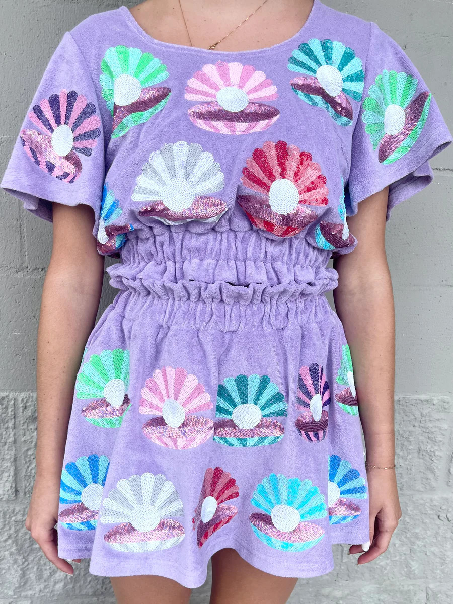 Lavender Clam Terry Cloth Skort | Queen of Sparkles