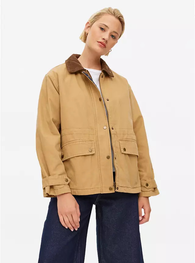 Tan Contrast Collared Barn Jacket 22 | Tu Clothing