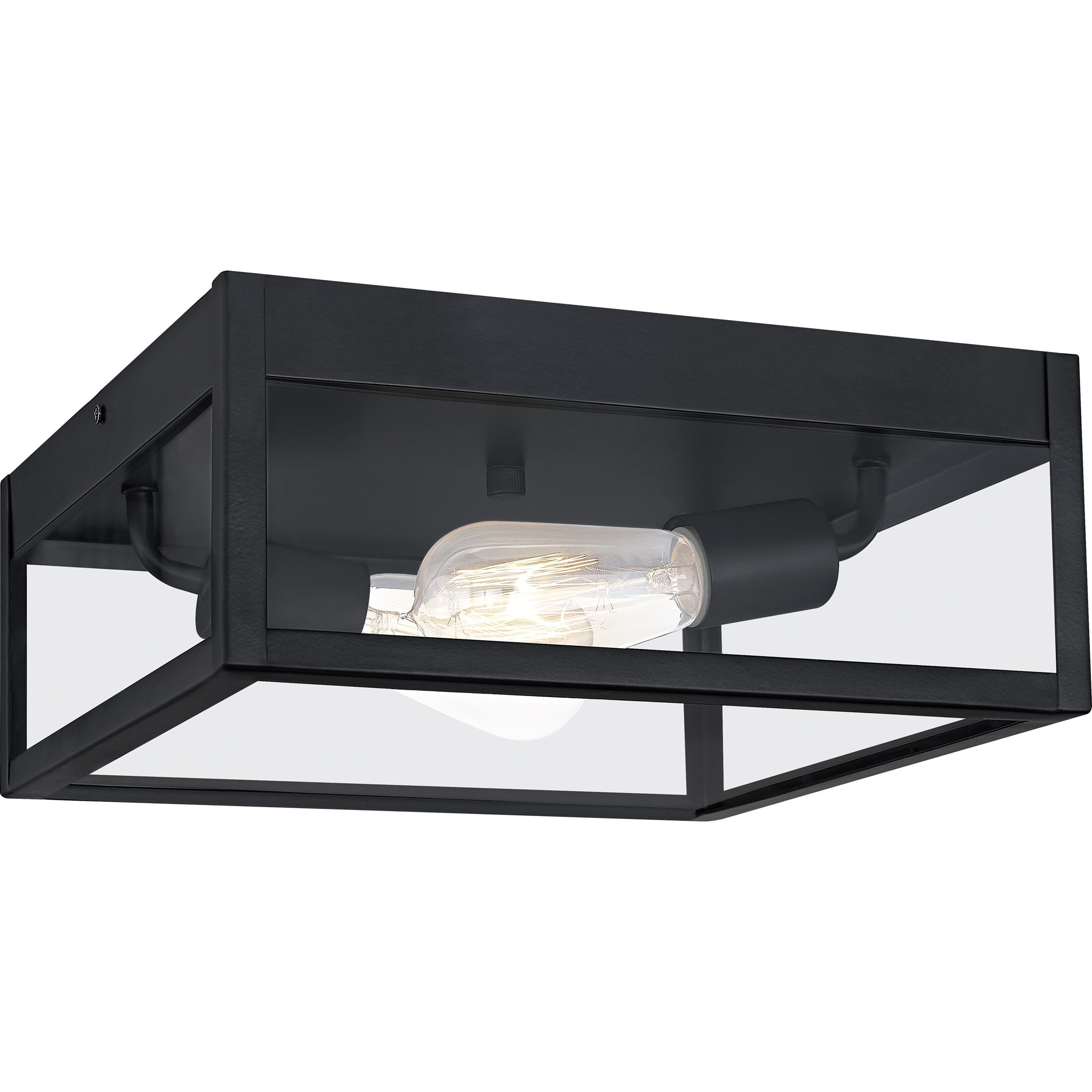 Quoizel Breitling 12-in W Matte Black Outdoor Flush Mount Light | Lowe's