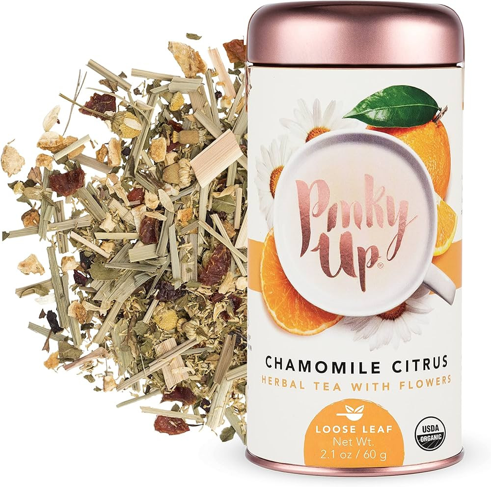 Pinky Up Organic Chamomile Tea Loose Leaf Citrus Blend | Whole Leaf Chamomile Flowers | Caffeine ... | Amazon (US)