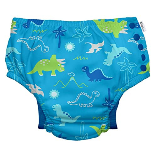 green sprouts Boys' Snap Reusable Absorbent Swimsuit Diaper, Aqua Dinosaurs, 18 Month | Amazon (US)