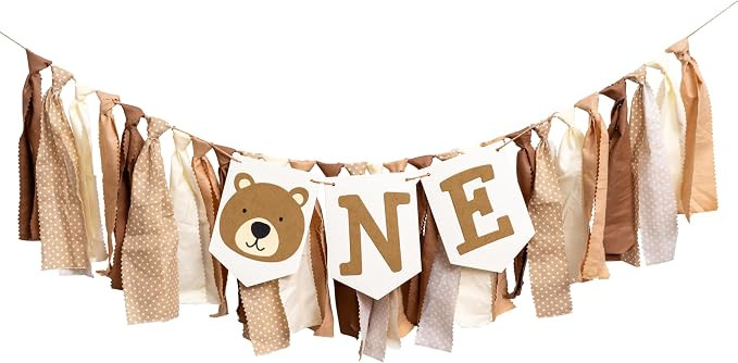 Bear Highchair Banner 1st Birthday - Beary First Birthday Decorations High Chair Banner, Bear The... | Amazon (US)