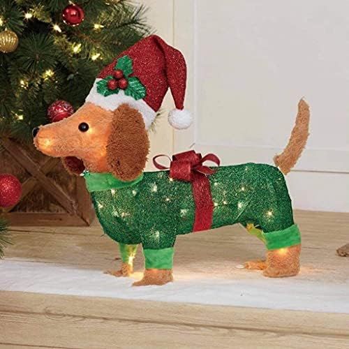 22 Inch Lighted Dachshund Wiener Dog Sculpture Decoration Pre Lit Display Outdoor Christmas Yard ... | Amazon (US)