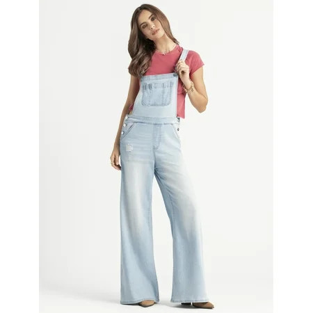 Jessica Simpson Women's Wide Leg Overalls, 32.5" Inseam, Sizes XS-XL | Walmart (US)