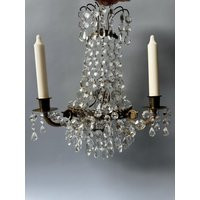 Vintage Crystal & Brass Wall Sconce/Candelabra Ornate Candlestick Holder Vintage Home Decor Display Swedish Gustavian Style | Etsy (US)