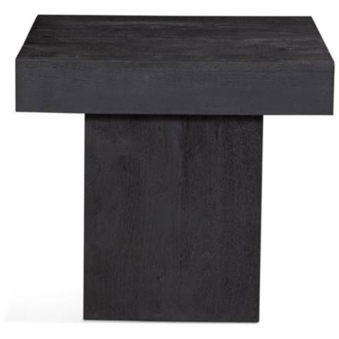 Bassett Padula 18" High Dusty Black Modern Square End Table - #796K9 | Lamps Plus | Lamps Plus
