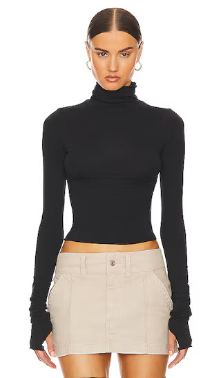 Jersey Long Sleeve Turtleneck in Black Ink | Revolve Clothing (Global)