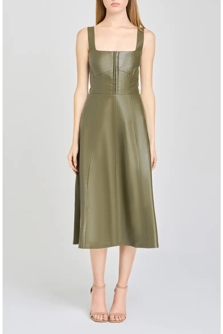 Leonie Faux Leather Fit & Flare Midi Dress (Women) | Nordstrom | Nordstrom