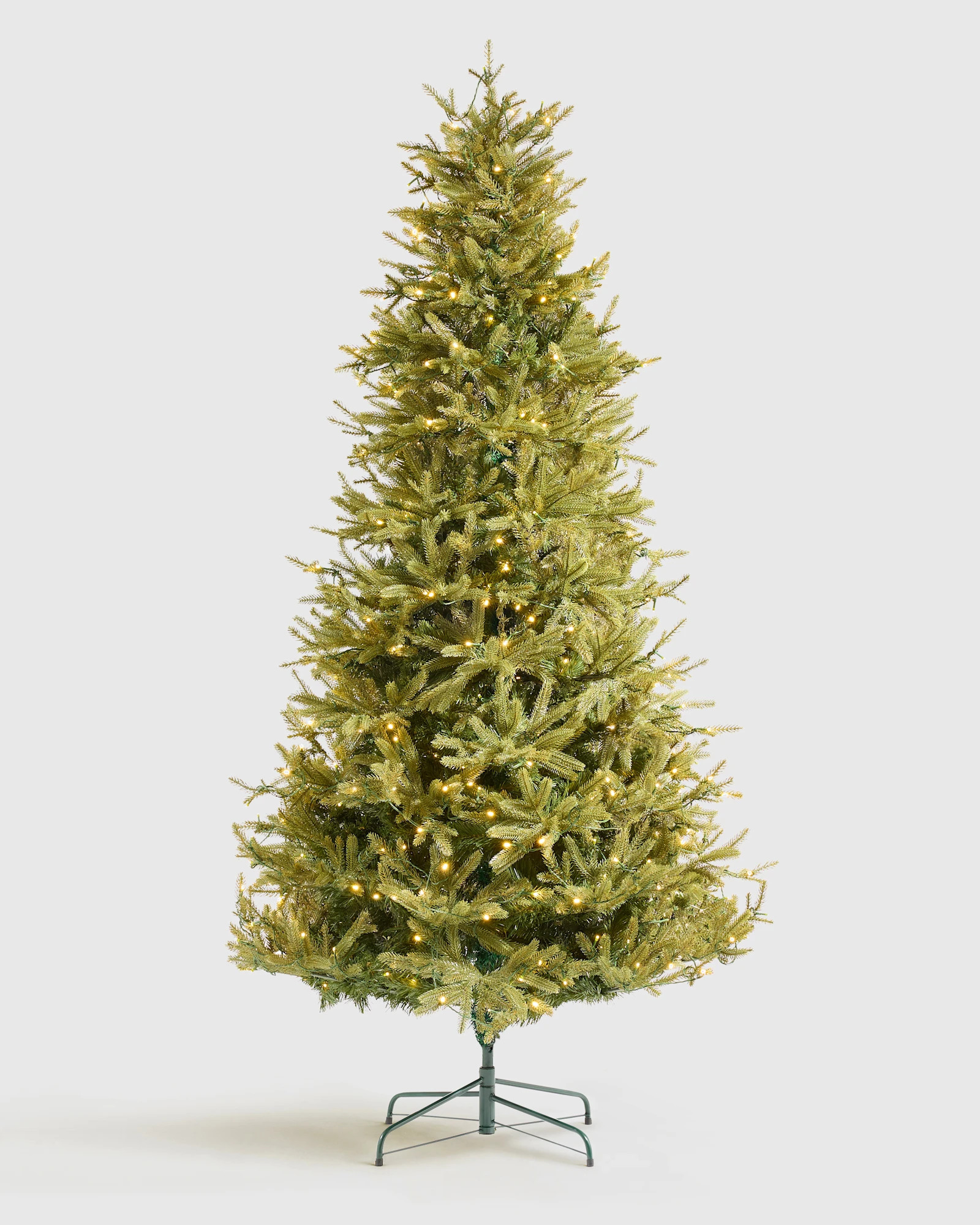 Quince | Spruce Artificial Christmas Tree: Lit in Forest Green, Size 8', Soft-Touch Plastic