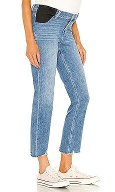 PAIGE Cindy Maternity Jean With Elastic Waistband in Mel from Revolve.com | Revolve Clothing (Global)