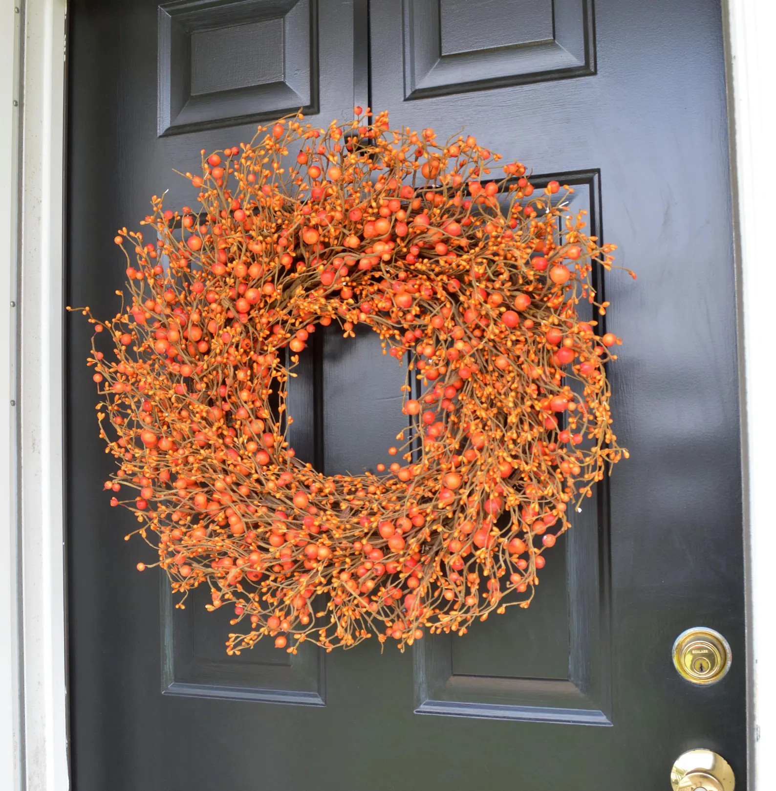 Pumpkin Pie Berry Fall Wreath: XL Thanksgiving Front Door Wreath, Autumn Colors Decor, Matching F... | Etsy (Global)