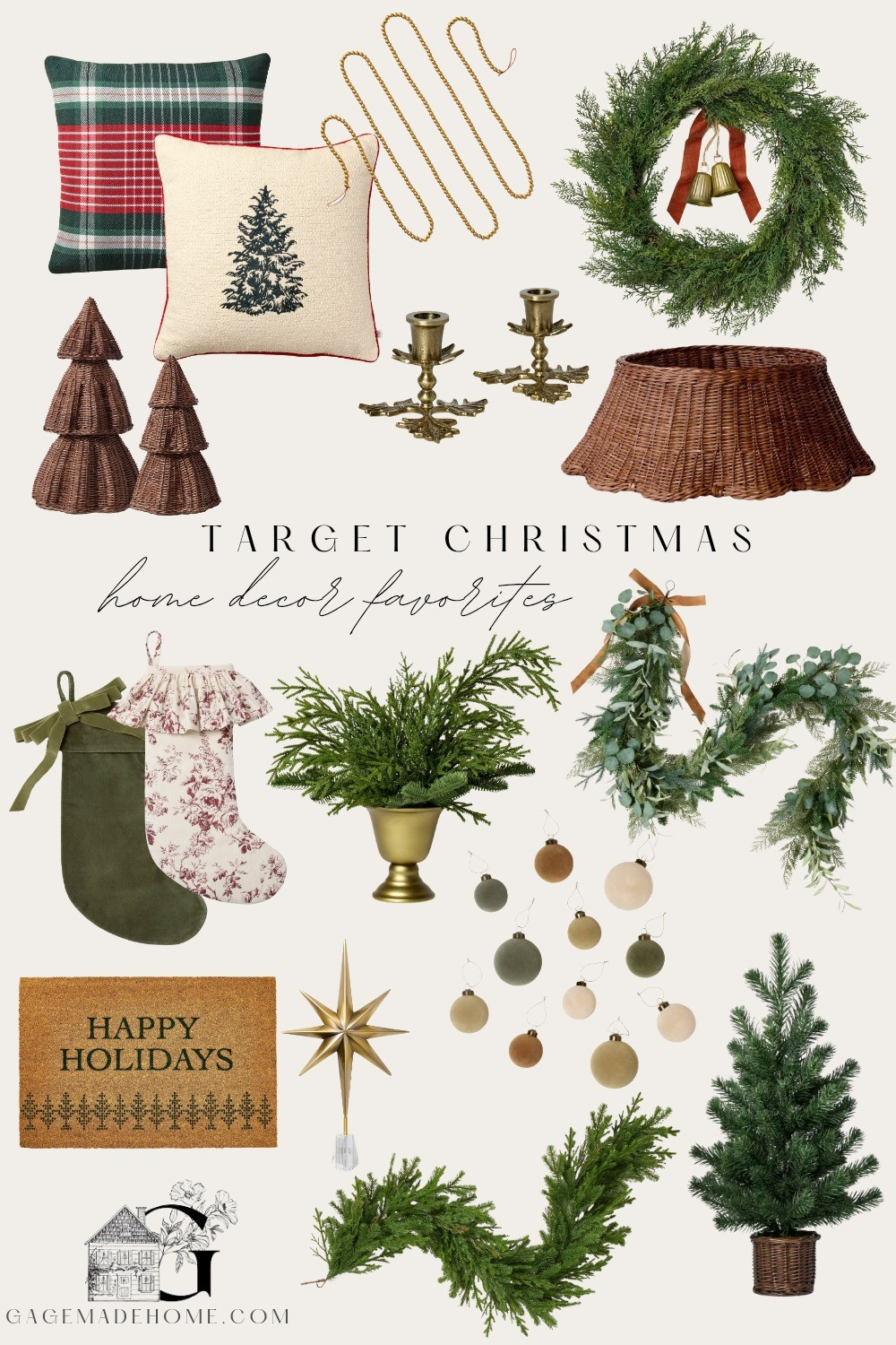 The prettiest Christmas home decor finds from Target's 2025 line! Shop Hearth & Hand + Studio McGee Christmas favorites. Everything from wreaths and garlands, to pillows, decorative accents and ornaments. I also can't get over the gorgeous stockings! #christmasdecor #targetchristmas #christmashome #targethome #hearthandhand #studiomcgee 

#LTKSeasonal #LTKHome