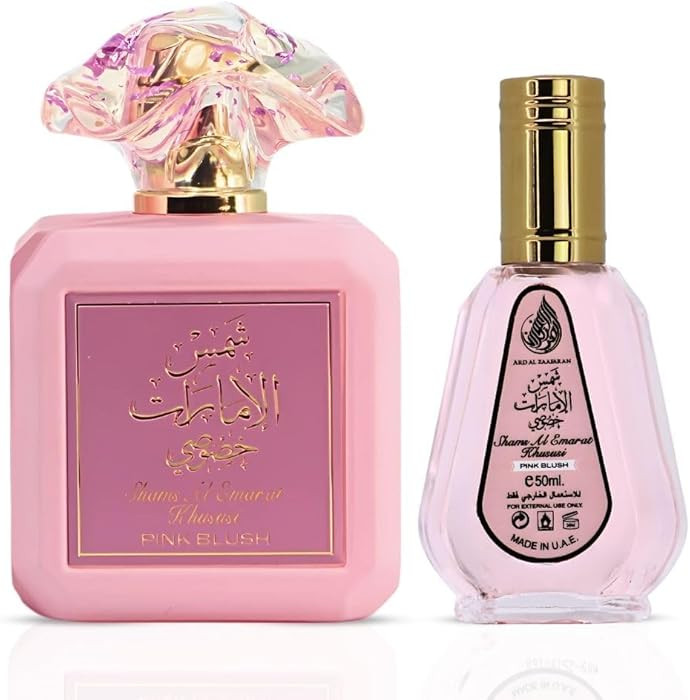 Ard al Zaafaran Pink Blush Shams Al Emarat Khususi Eau de Parfum Spray 100ml & 50ml (Bundle) | Amazon (US)