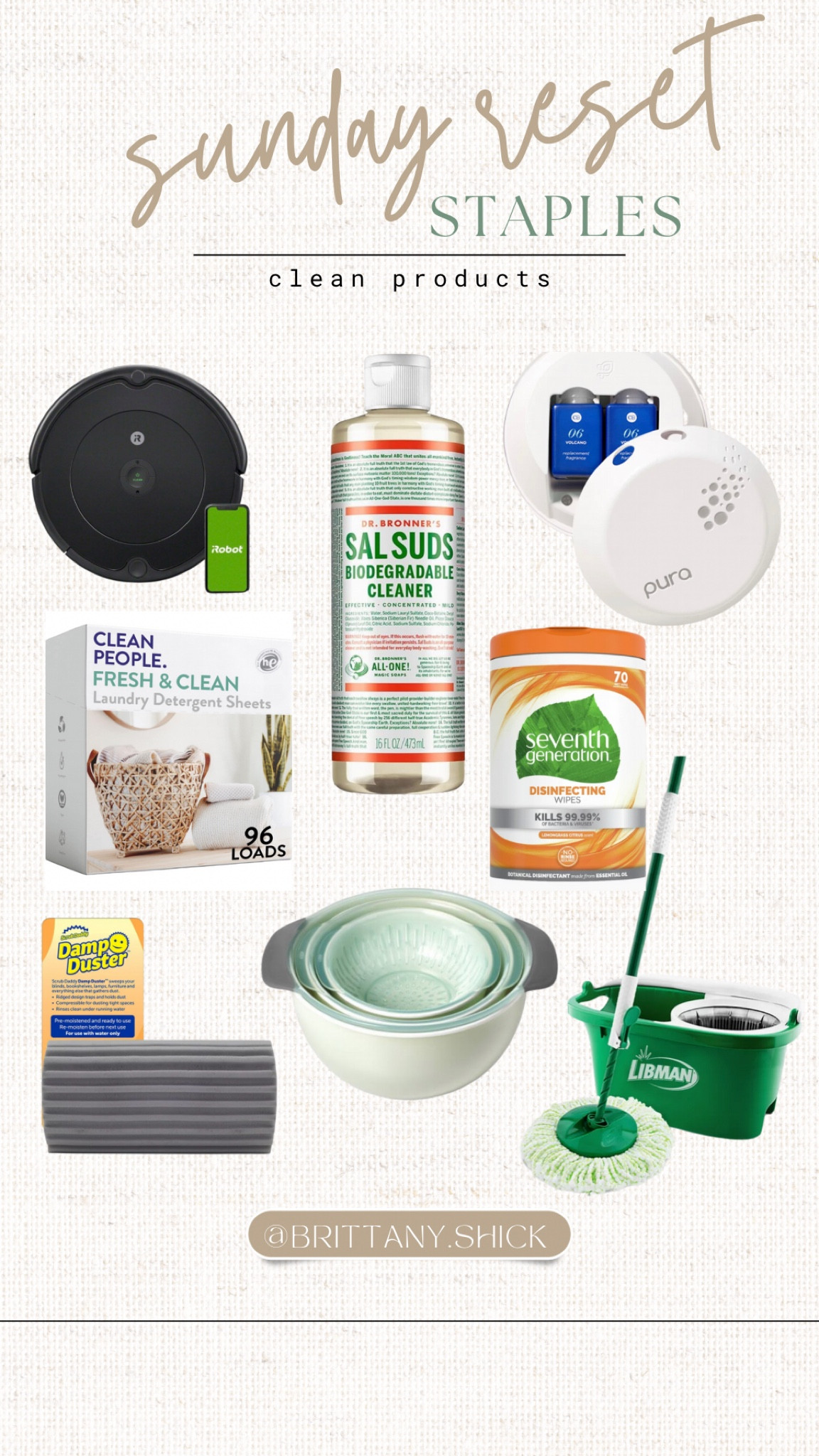 Sunday reset 
spring cleaning 
toxic free
Low tox
Clean products
Organization 
Clean home
Routine
Pura
iRobot roomba
Sale
Spin mop
Laundry detergent 
Sal suds
Chemical free 
Home gift registry wedding Mother’s Day 

#LTKsalealert #LTKhome #LTKGiftGuide