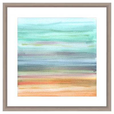 18" x 22" Matted to 2" Pastel Paint Brushes I Picture Framed Brown - PTM Images | Target