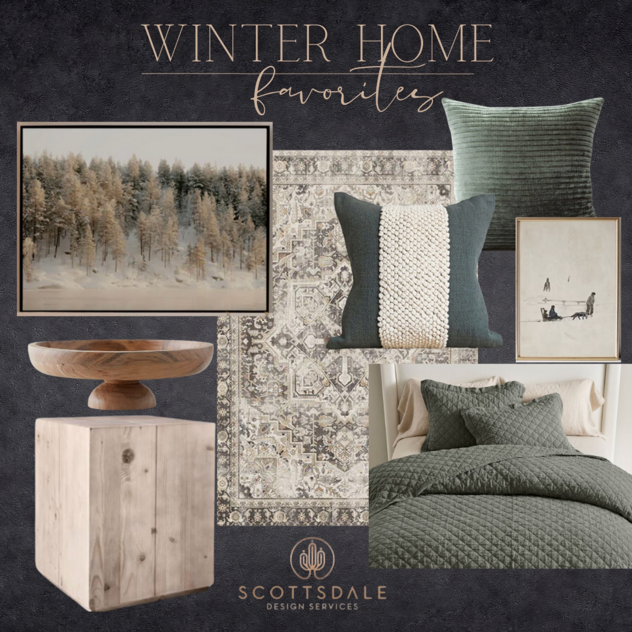 Cozy winter home finds🤍

Evergreen, linen quilt, wood side table, velvet pillow, winter wall art, tree art, vintage rug, minimalist, footed bowl, bedding

#LTKhome #LTKfamily
