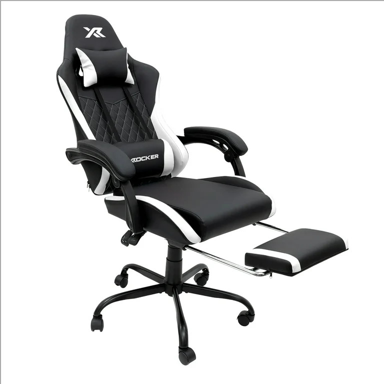 X Rocker Apex PC Gaming Chair with Massage Function and Footrest, White | Walmart (US)