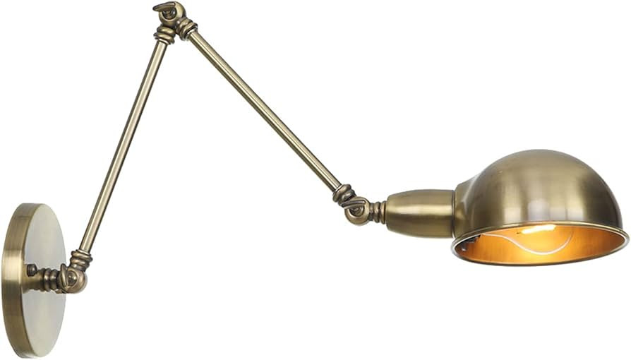 Wall Lamps with Swing Arm, Adjustable Wall Mounted Reading Lighting, Vintage Industrial Wall Scon... | Amazon (US)
