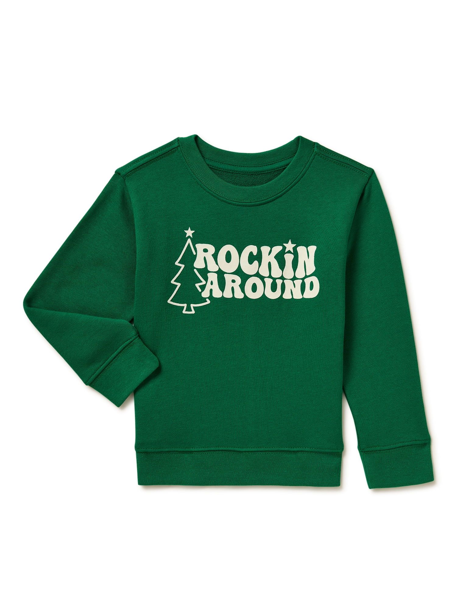 Holiday Time Baby and Toddler Boys Graphic Print Christmas Sweatshirt, Sizes 12 Months-5T - Walma... | Walmart (US)