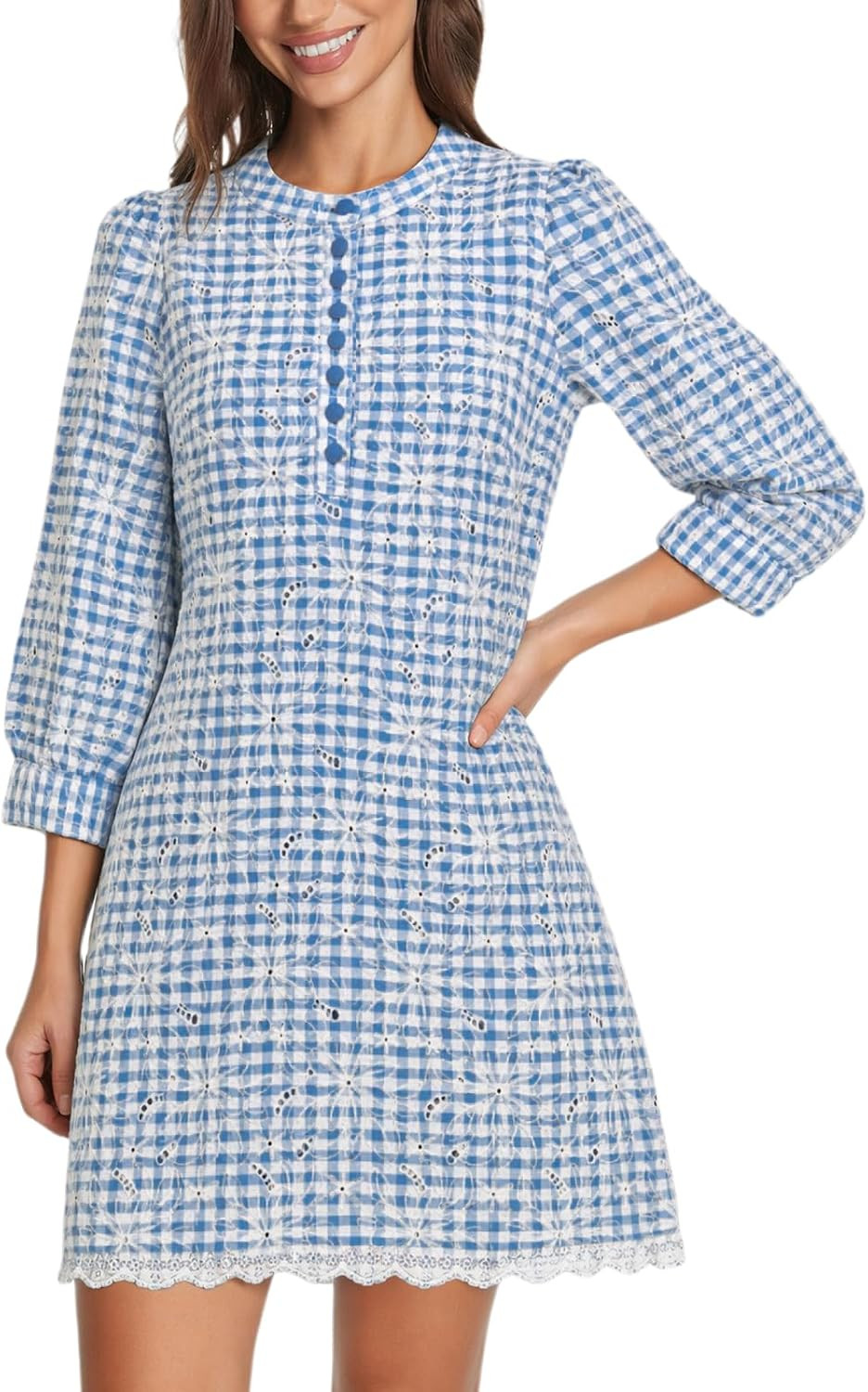D-Sun Women's Floral Jacquard Dress Embroidered Cocktail Shift Dresses | Amazon (US)