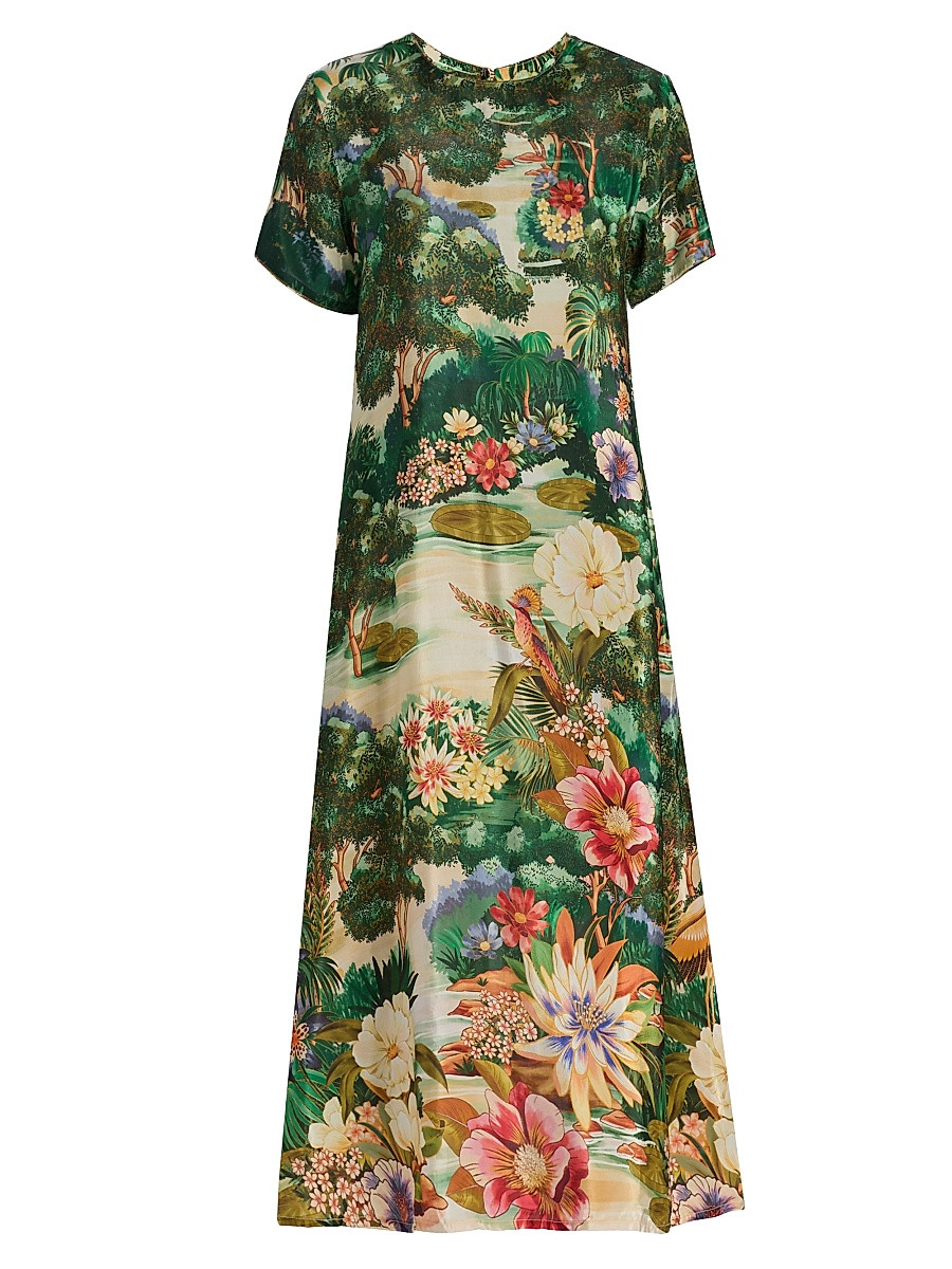 Farm Rio Women's Garden-Print A-Line Maxi Dress - Multicolor - Size XXS | Saks Fifth Avenue