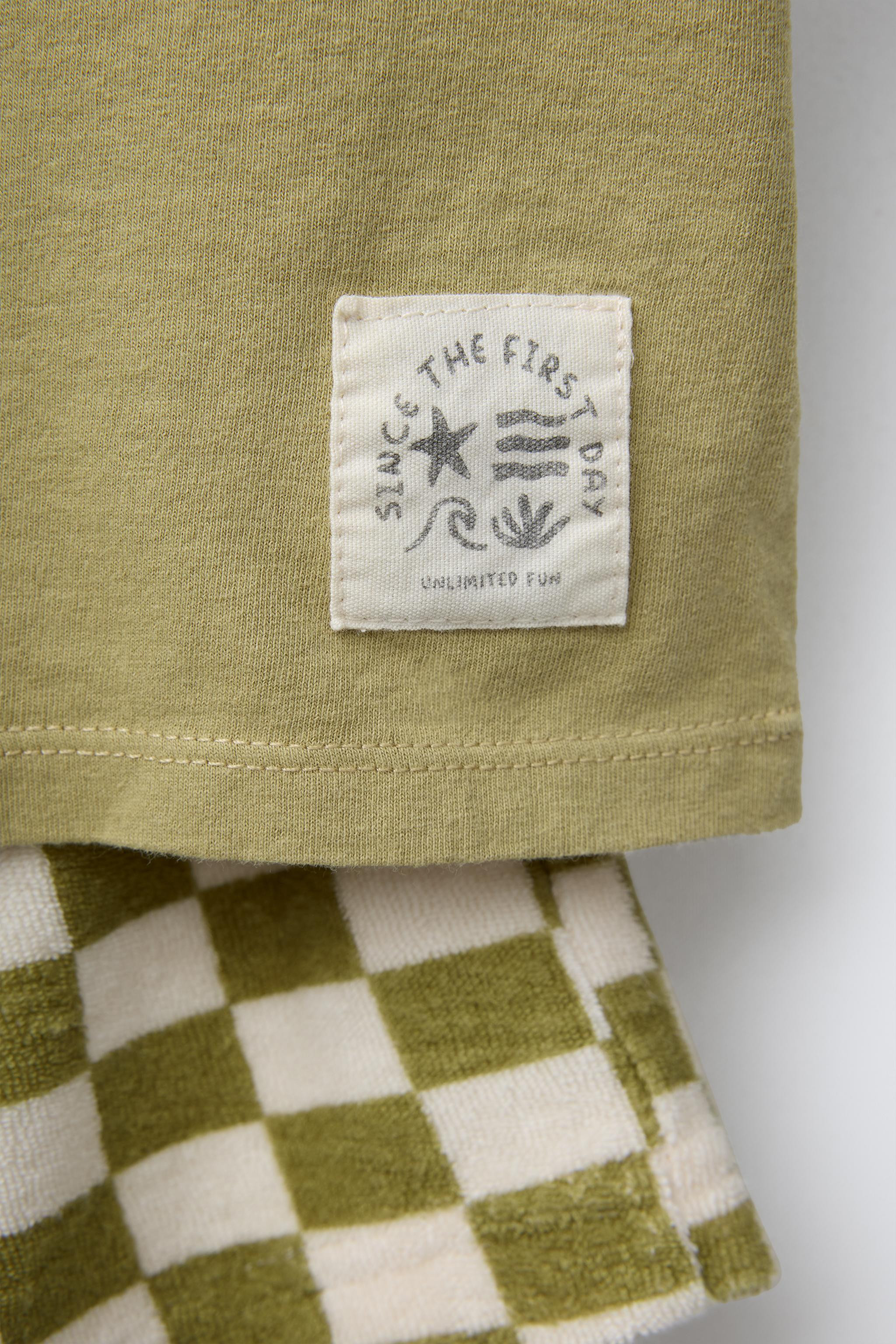 CHECKERBOARD T-SHIRT AND BERMUDA JOGGING SET | Zara US